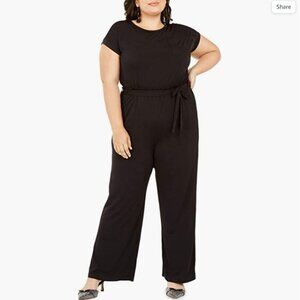 Monteau Black Paperbag Waist Wide Leg Jumpsuit